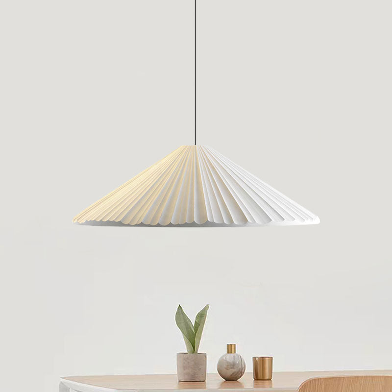 Taavita Gerippter Cone Pendant Light Nordic Style 1 Light Living Room Hanging Lamp, 8"/12.5"/16" Diameter