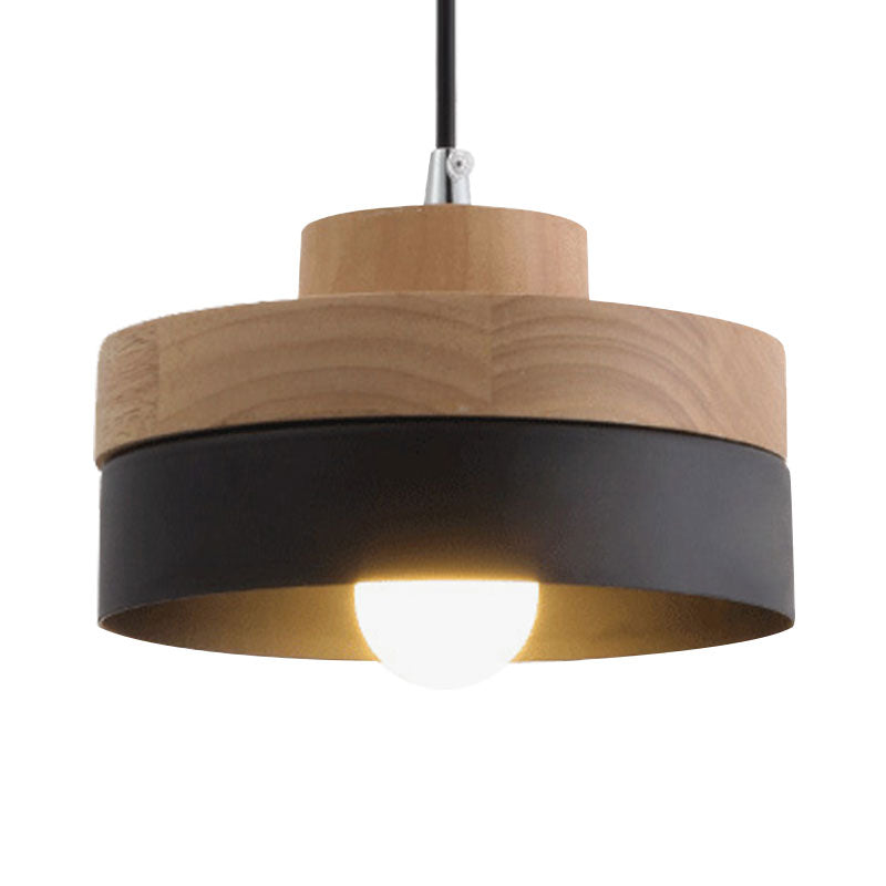 Taavita Round/Square Pendant Lighting Single Light Wood Pendant Lamp for Dining Room Bookstore