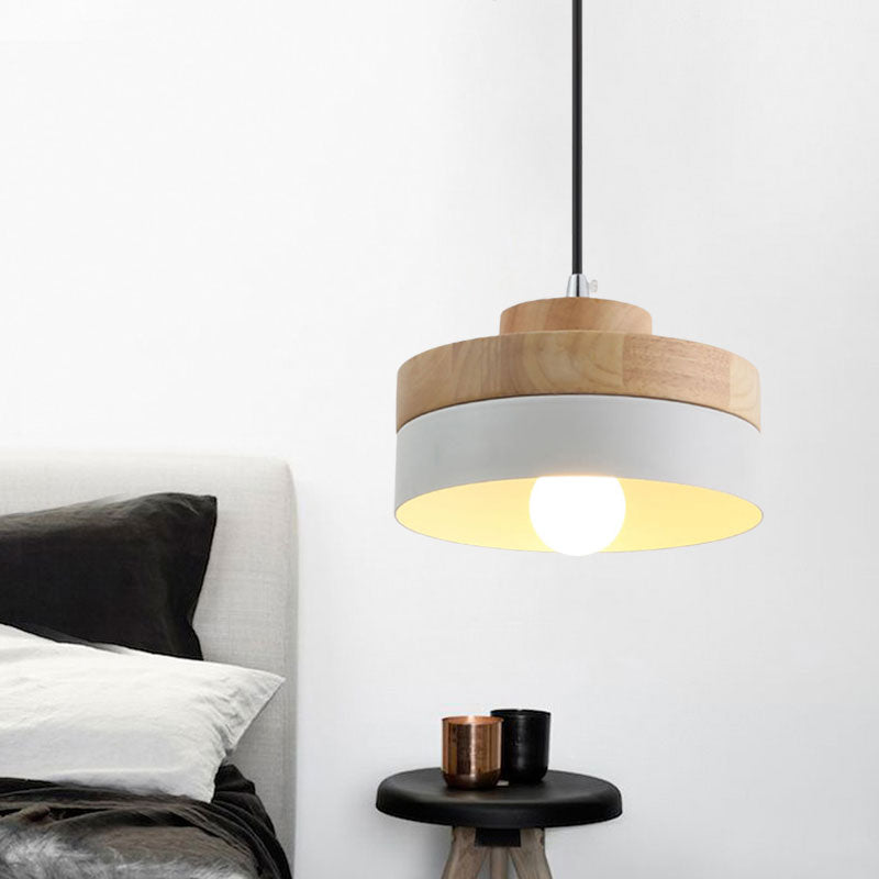 Taavita Round/Square Pendant Lighting Single Light Wood Pendant Lamp for Dining Room Bookstore