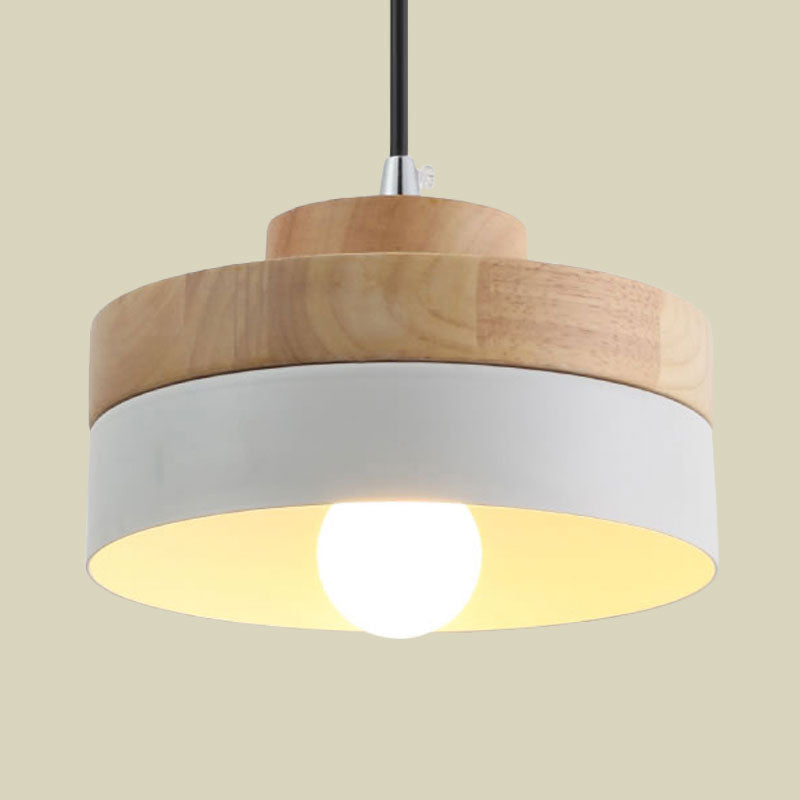 Taavita Round/Square Pendant Lighting Single Light Wood Pendant Lamp for Dining Room Bookstore