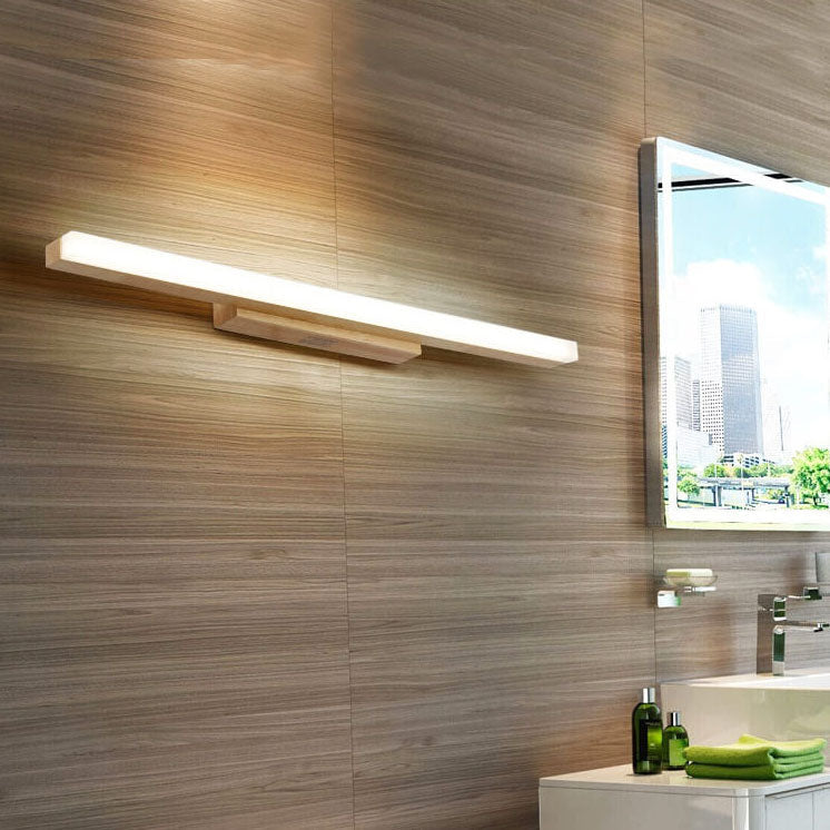 Taavita Modern Wooden Linear LED Mirror Front Light Wall Lamp