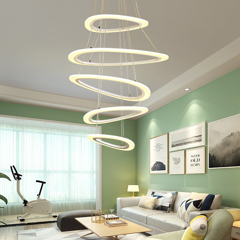 Taavita Triangle LED Chandelier Ceiling Pendant Lighting Fixture Modern in Warm/White Light, Available in 1/2/3 Heads