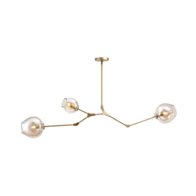 Bubble Chandelier Lighting Contemporary Glass 3/5 Heads Dining Room Adjustable Pendant Lamp in Black/Gold Finish 6 Black Clearhalo 'Ceiling Lights' 'Chandeliers' 'Glass shade' 'Glass' 'Modern Chandeliers' 'Modern' Lighting' 113541