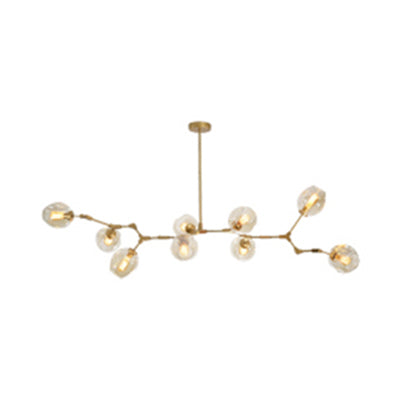 Bubble Chandelier Lighting Contemporary Glass 3/5 Heads Dining Room Adjustable Pendant Lamp in Black/Gold Finish 8 Black Clearhalo 'Ceiling Lights' 'Chandeliers' 'Glass shade' 'Glass' 'Modern Chandeliers' 'Modern' Lighting' 113542