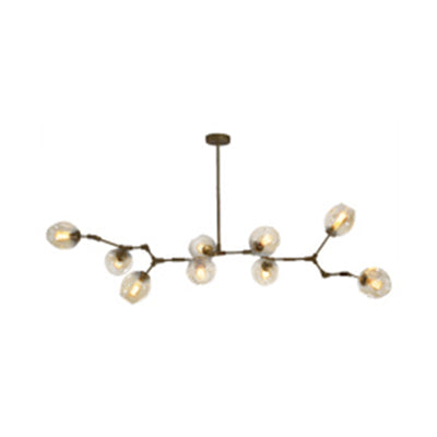 Bubble Chandelier Lighting Contemporary Glass 3/5 Heads Dining Room Adjustable Pendant Lamp in Black/Gold Finish 7 Black Clearhalo 'Ceiling Lights' 'Chandeliers' 'Glass shade' 'Glass' 'Modern Chandeliers' 'Modern' Lighting' 113537