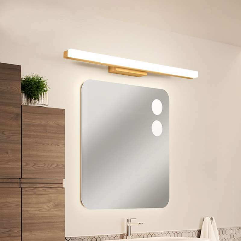 Taavita Modern Wooden Linear LED Mirror Front Light Wall Lamp