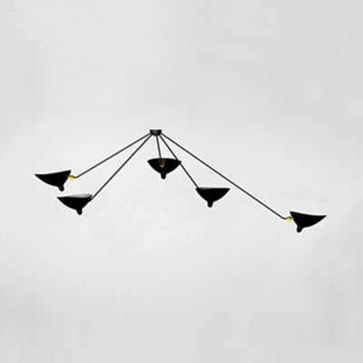 Metal Duckbill Hanging Lamp Post Modern 2/3/5 Lights Black Living Room Chandelier Light Clearhalo 'Ceiling Lights' 'Chandeliers' 'Modern Chandeliers' 'Modern' Lighting' 113966