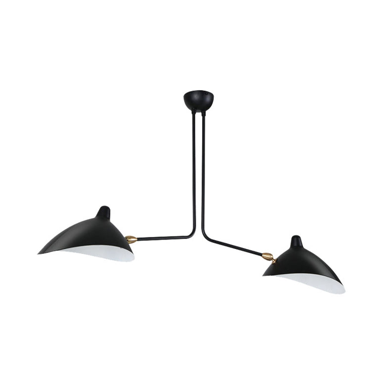 Metal Duckbill Hanging Lamp Post Modern 2/3/5 Lights Black Living Room Chandelier Light Clearhalo 'Ceiling Lights' 'Chandeliers' 'Modern Chandeliers' 'Modern' Lighting' 113961