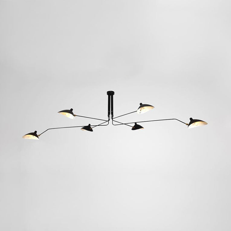 Metal Duckbill Hanging Lamp Post Modern 2/3/5 Lights Black Living Room Chandelier Light Clearhalo 'Ceiling Lights' 'Chandeliers' 'Modern Chandeliers' 'Modern' Lighting' 113957