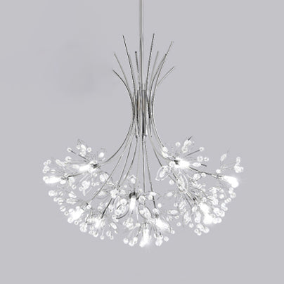 Taavita - Beads - Chandelier Lighting with Bouquet - Modern Design 13/19 Lights Black/Chrome - Pendant Lamp