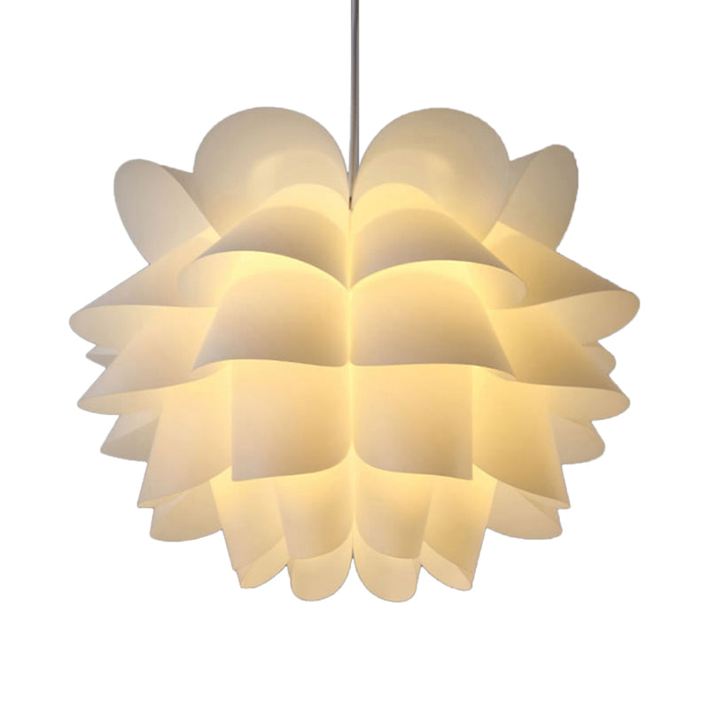 15"/18"/20.5" Wide Modern White Lotus Hanging Ceiling Lamp - 1 Light Acrylic Pendant Ceiling Light