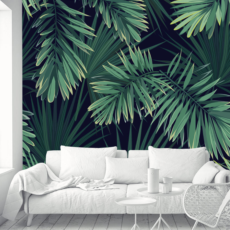 Green Areca Palm Leaves Murals Wallpaper Waterproof Tropix Bedroom Wall Covering Green Clearhalo 'Wall Decor' 'Wall Mural' 1186039