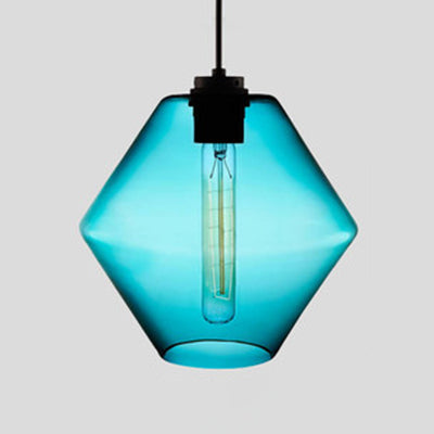 Cylindrical Hanging Lamp Simplicity Glass 1 Light Pink/Yellow/Blue Hanging Ceiling Light Pink A Clearhalo 'Ceiling Lights' 'Glass shade' 'Glass' 'Modern Pendants' 'Modern' 'Pendant Lights' 'Pendants' Lighting' 118750