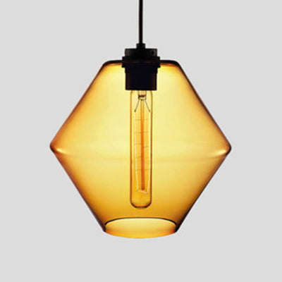 Cylindrical Hanging Lamp Simplicity Glass 1 Light Pink/Yellow/Blue Hanging Ceiling Light Clear C Clearhalo 'Ceiling Lights' 'Glass shade' 'Glass' 'Modern Pendants' 'Modern' 'Pendant Lights' 'Pendants' Lighting' 118758