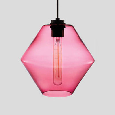 Cylindrical Hanging Lamp Simplicity Glass 1 Light Pink/Yellow/Blue Hanging Ceiling Light Smoke Gray A Clearhalo 'Ceiling Lights' 'Glass shade' 'Glass' 'Modern Pendants' 'Modern' 'Pendant Lights' 'Pendants' Lighting' 118761