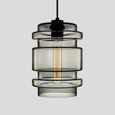 Cylindrical Hanging Lamp Simplicity Glass 1 Light Pink/Yellow/Blue Hanging Ceiling Light Green D Clearhalo 'Ceiling Lights' 'Glass shade' 'Glass' 'Modern Pendants' 'Modern' 'Pendant Lights' 'Pendants' Lighting' 118740