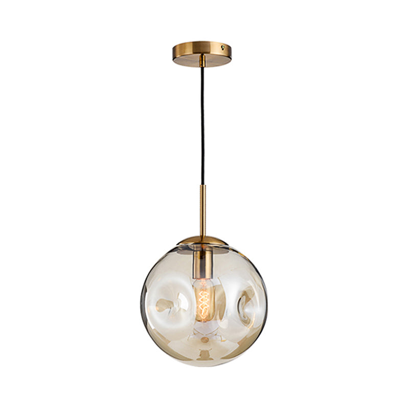 Modern Style 1 Bulb Pendant Light with Concave Glass Shade Silver/Red Global Hanging Light Fixture for Restaurant Clearhalo 'Ceiling Lights' 'Glass shade' 'Glass' 'Modern Pendants' 'Modern' 'Pendant Lights' 'Pendants' Lighting' 119275