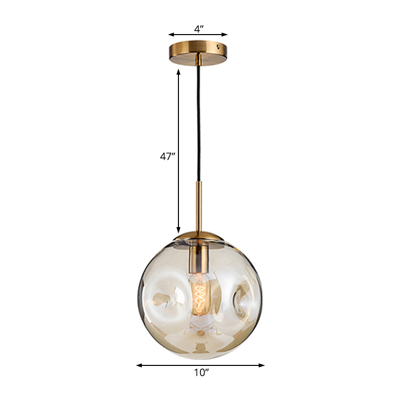 Modern Style 1-Bulb Pendant Light Fixture with Concave Glass Shade in Silver/Red - Taavita Hanging Light for Restaurant