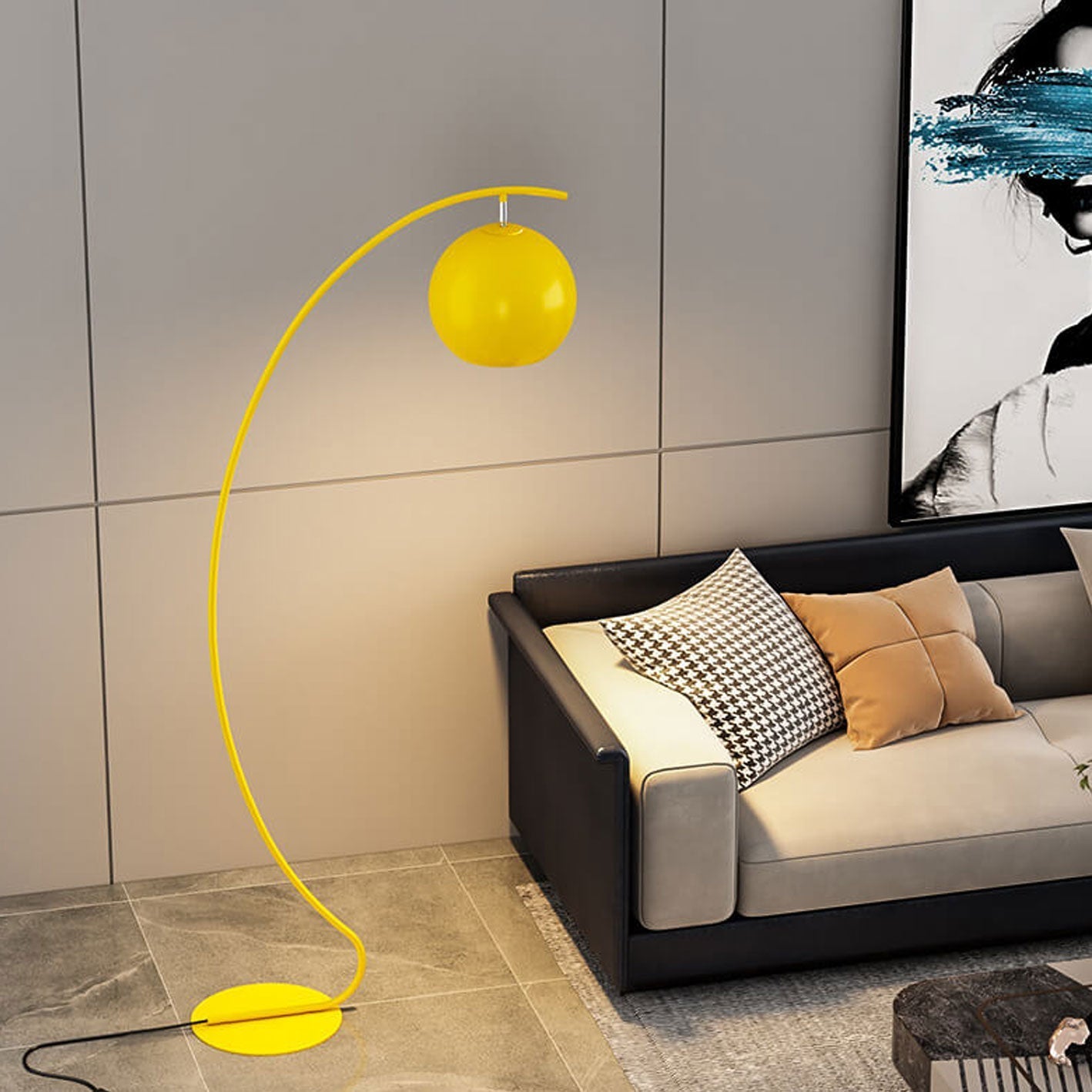 Taavita, minimalistic, curved dome floor lamp with 1 light