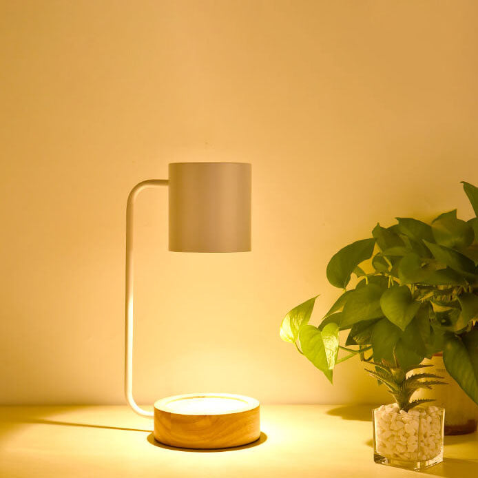 Taavita Minimalistic Wooden Table Lamp with Timing Dimming Function - 1 Light from Melting Wax