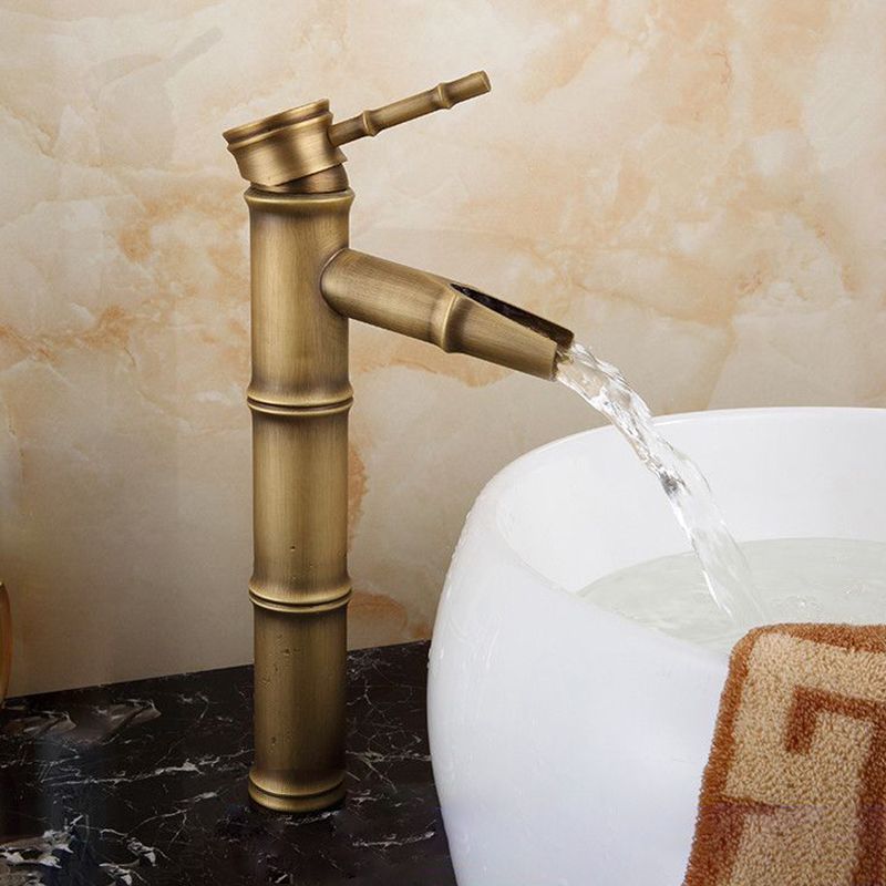 Taavita Brass Lever Handle Bathroom Faucet Single Hole Vessel Sink Faucet