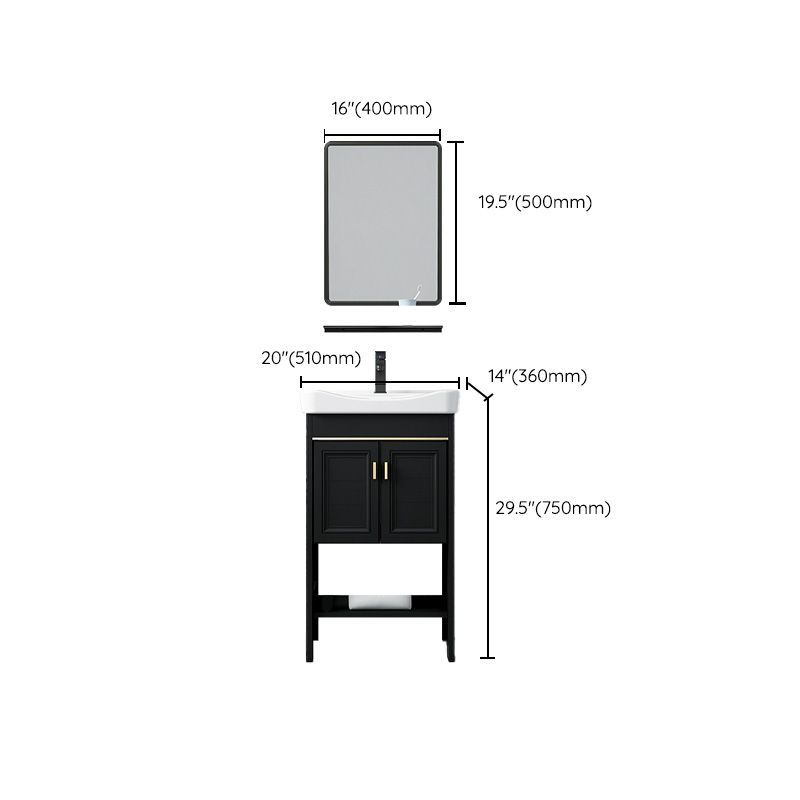 Taavita Single Bathroom Vanity, Black Rectangular Freestanding Sink Vanity