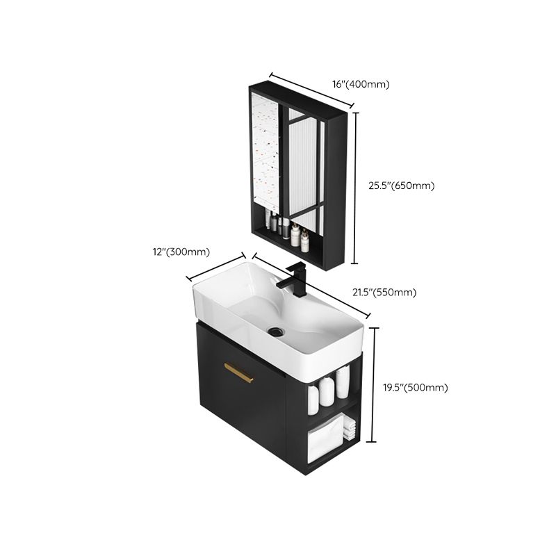 Taavita, modern, black washbasin, wall-mounted ceramic washbasin