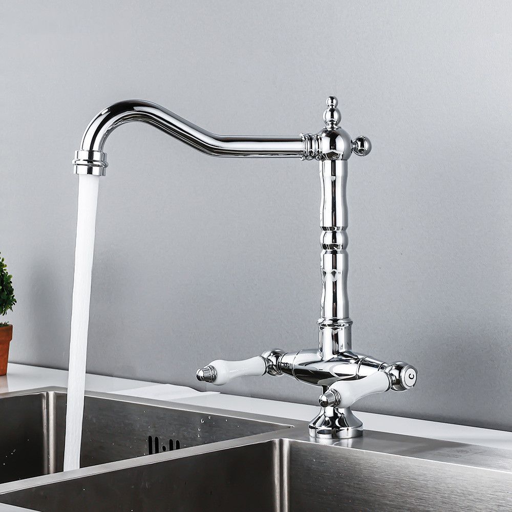 Taavita Bar Faucet for the Kitchen, Double Handle, High Arc, Without Sensor