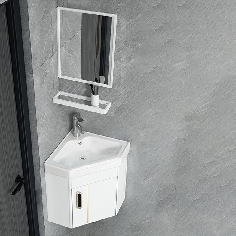 Taavita Wall-Mounted Bathroom Vanity Cabinet, Triangular Abstract Sink