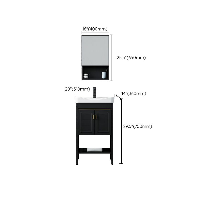 Taavita Single Bathroom Vanity, Black Rectangular Freestanding Sink Vanity