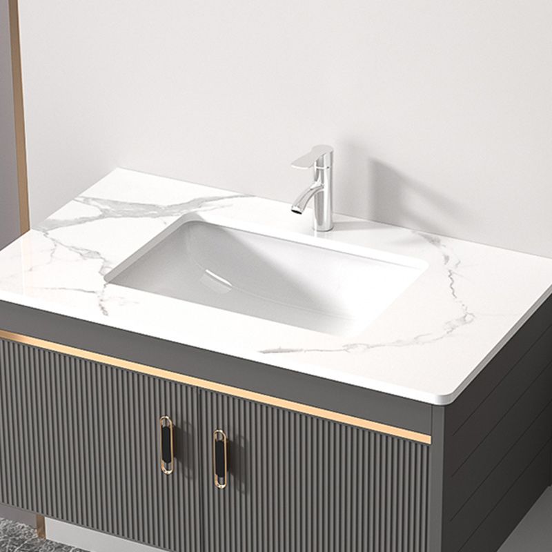 Wall Mount Glam Bathroom Sink Vanity with Faucet Included