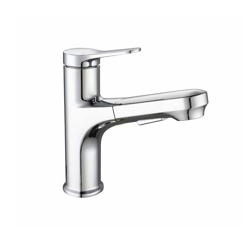 Modern Pull-out Faucet Single Lever Handle Faucet for Bathroom