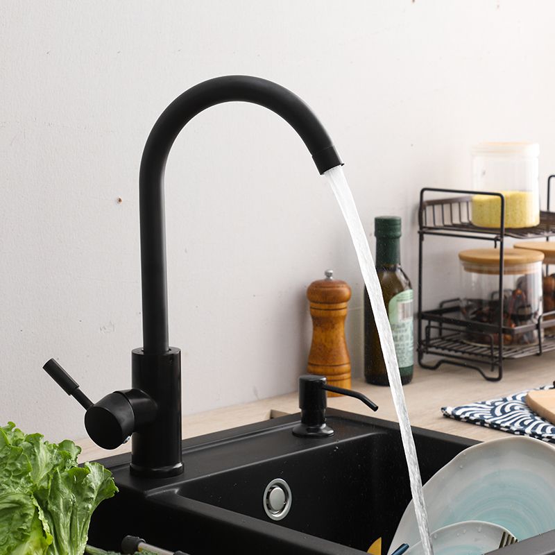 Modern Taavita 1-Handle Bar Faucet Kitchen Faucet in Black with Supply Lines