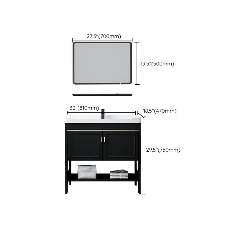 Taavita Single Bathroom Vanity, Black Rectangular Freestanding Sink Vanity