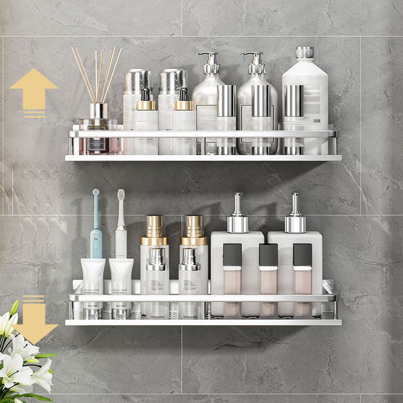 Silver Bathroom Accessory Set Metal 1/2/3 - Piece Bath Shelf Clearhalo 'Bathroom Hardware Sets' 'Bathroom Hardware' 'Bathroom Remodel & Bathroom Fixtures' 'bathroom_hardware_sets' 'Home Improvement' 'home_improvement' 'home_improvement_bathroom_hardware_sets' 1200x1200_555ba2d9-7a91-41c7-aec6-e4abc96bfa39