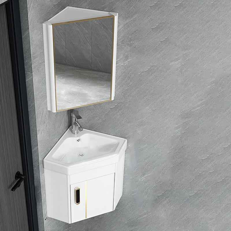 Taavita Wall-Mounted Bathroom Vanity Cabinet, Triangular Abstract Sink