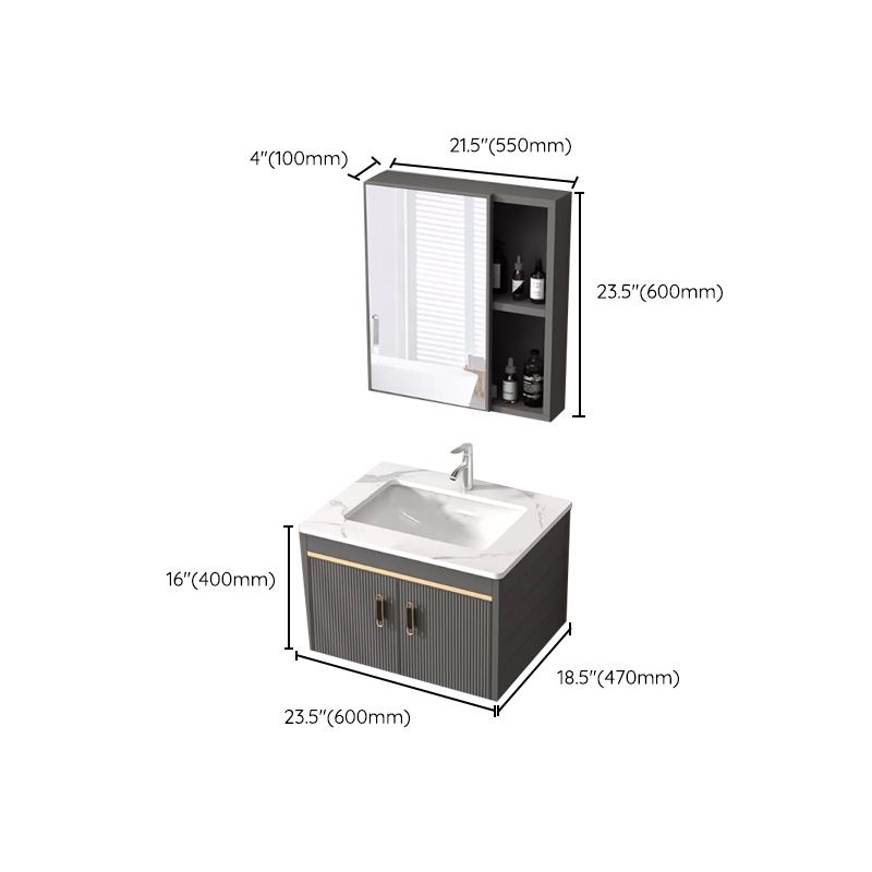 Wall Mount Glam Bathroom Sink Vanity with Faucet Included