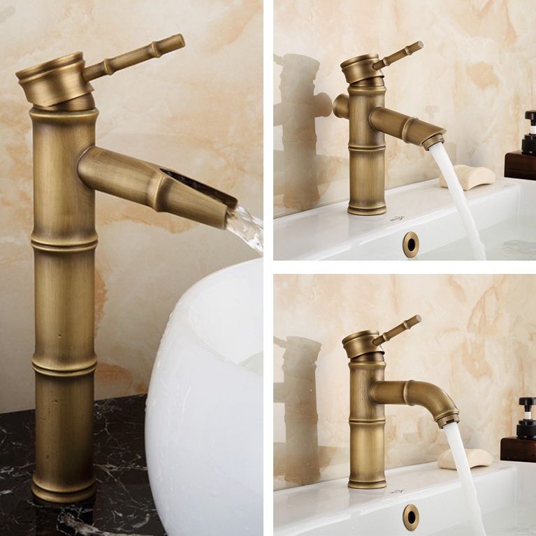 Taavita Brass Lever Handle Bathroom Faucet Single Hole Vessel Sink Faucet