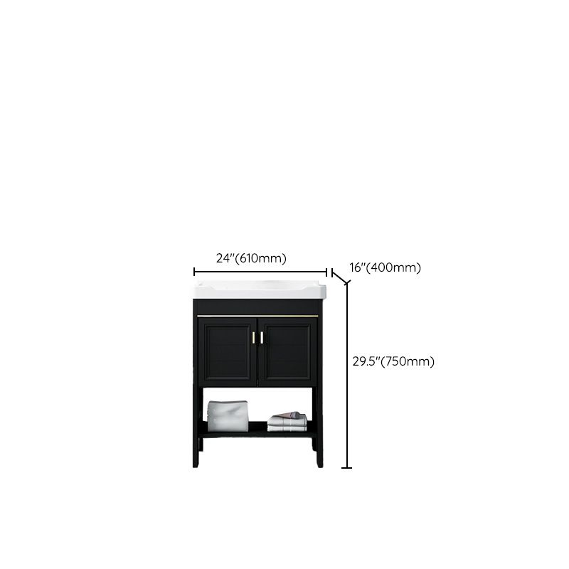 Taavita Single Bathroom Vanity, Black Rectangular Freestanding Sink Vanity