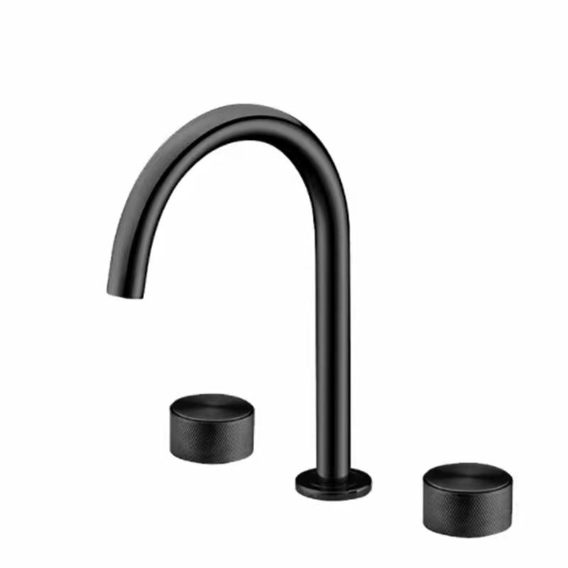 Taavita Chrome Gold Black Brass Widespread Bathroom Faucet 3 Hole Circular Vanity Faucet