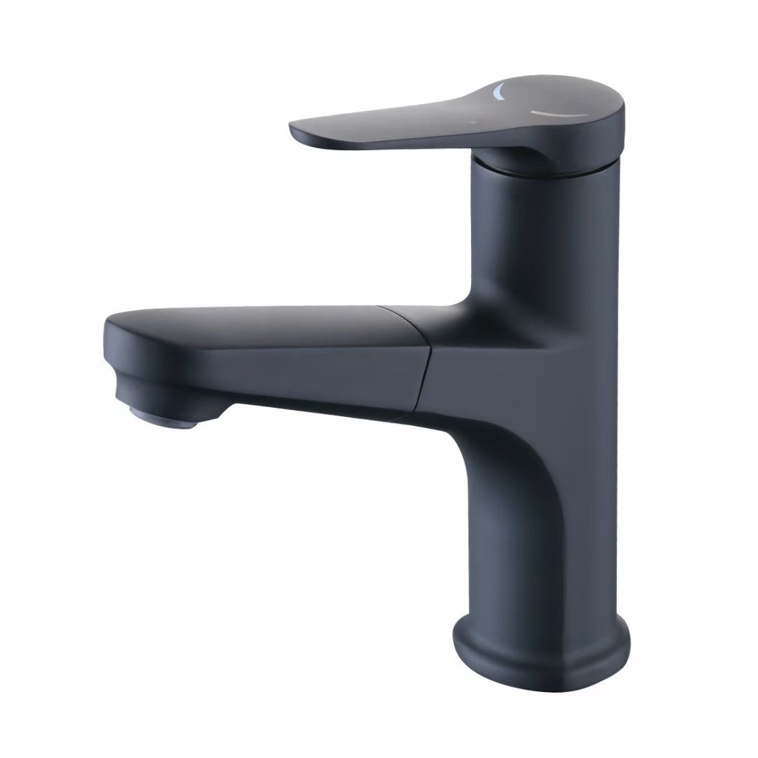 Modern Circular Pull-Out Basin Faucet - Single Hole Vanity Sink Faucet