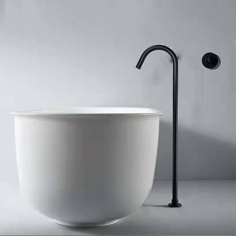 Taavita Modern High Arc Freestanding Tub Filler Faucet with Floor Mounted Risers