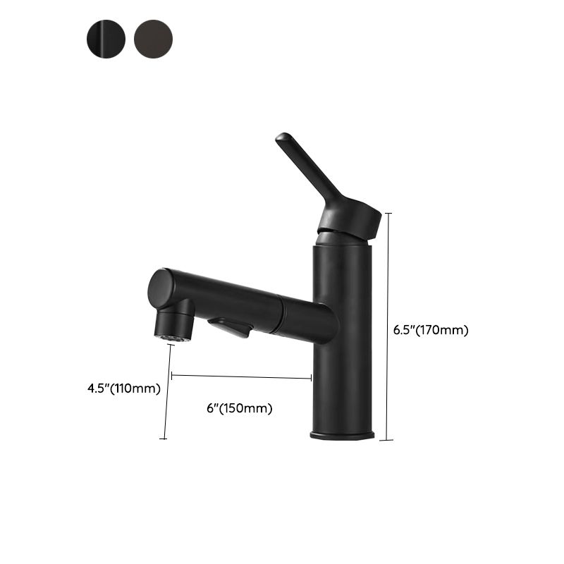 Taavita Bathroom Sink Faucet, Single Lever Mixer with Swivel Spout in Black Gray