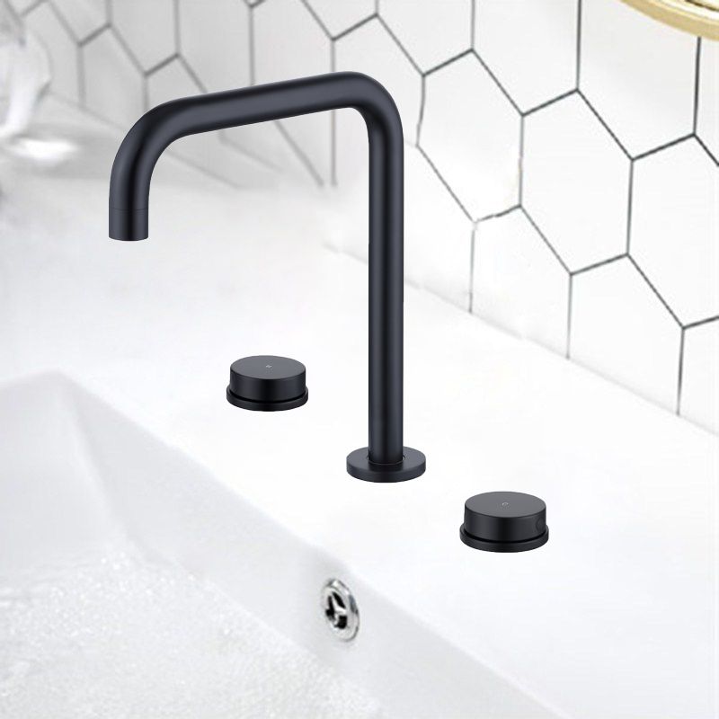 Taavita Chrome Gold Black Brass Widespread Bathroom Faucet 3 Hole Circular Vanity Faucet