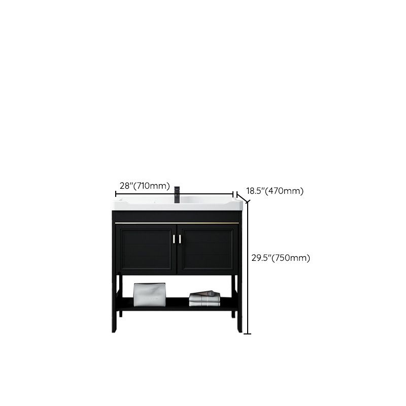 Taavita Single Bathroom Vanity, Black Rectangular Freestanding Sink Vanity