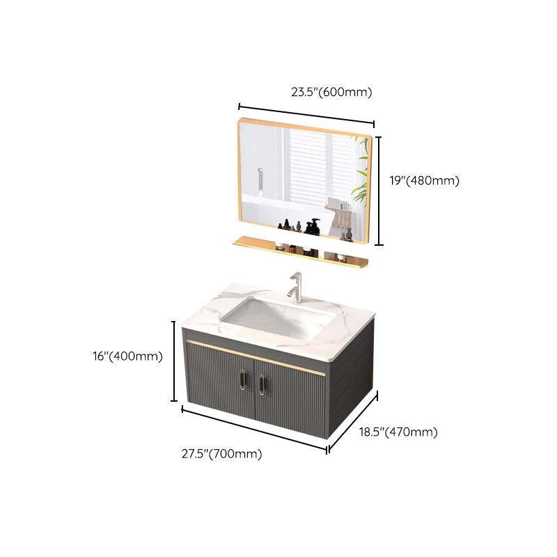 Wall Mount Glam Bathroom Sink Vanity with Faucet Included