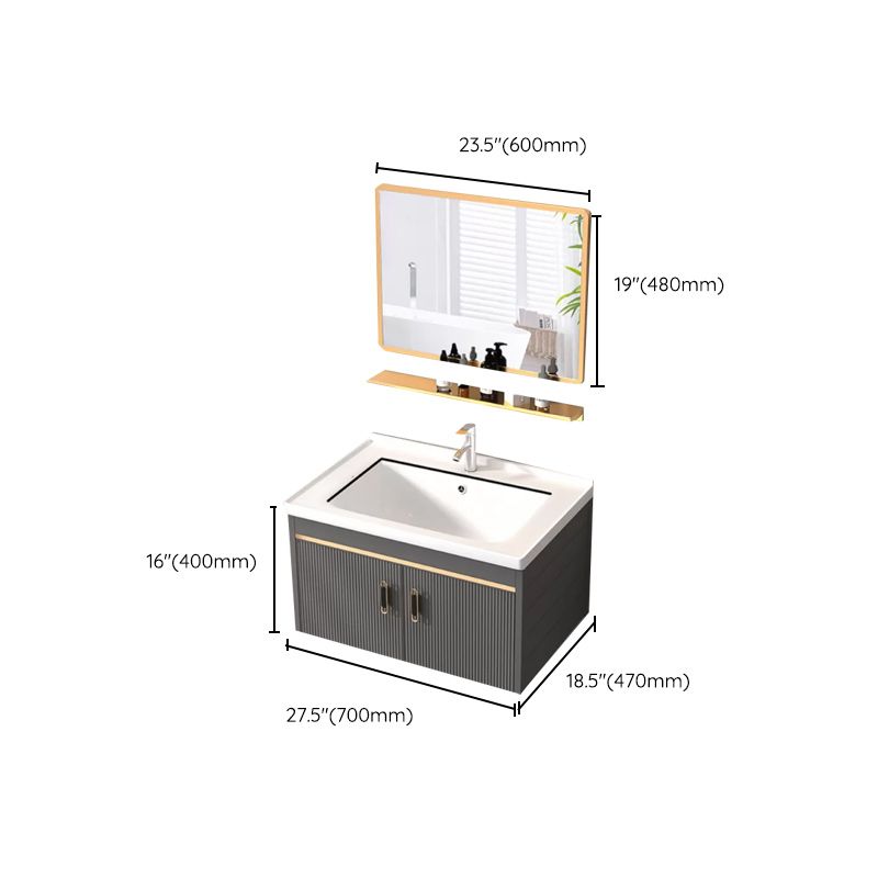 Wall Mount Glam Bathroom Sink Vanity with Faucet Included