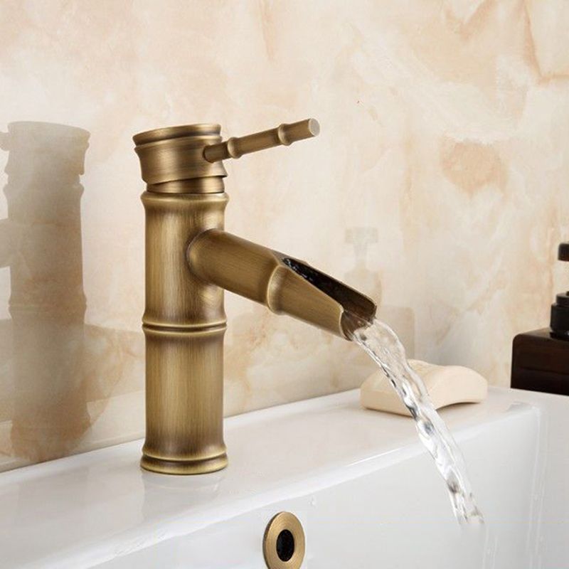 Taavita Brass Lever Handle Bathroom Faucet Single Hole Vessel Sink Faucet