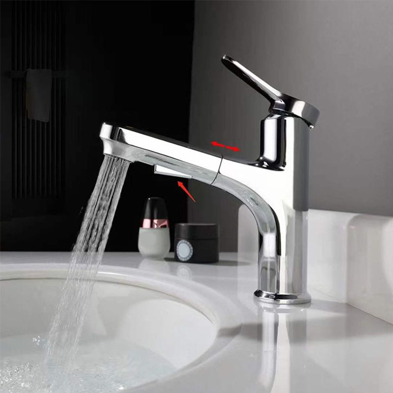 Modern Pull-out Faucet Single Lever Handle Faucet for Bathroom