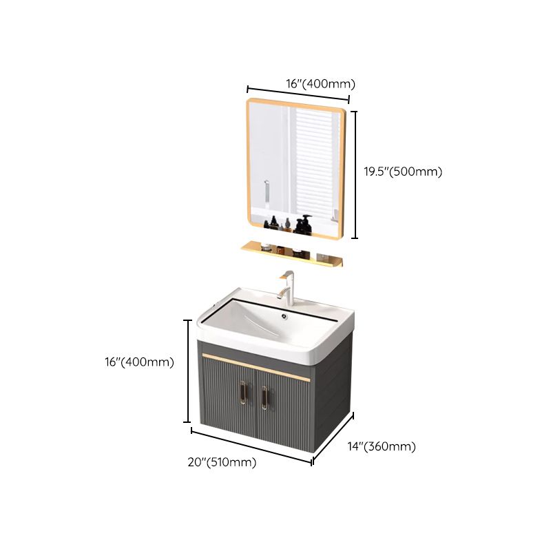 Wall Mount Glam Bathroom Sink Vanity with Faucet Included